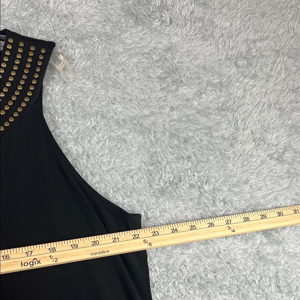 Liz Claiborne Black Mini Dress with Gold Detailing - Picture 8 of 10